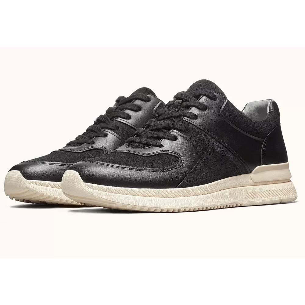 O by Everlane Tread Trainer Black Leather Suede Low Top Sneakers Active NIB 10